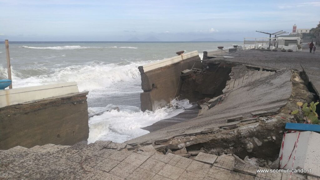 CAPO D’ORLANDO – Crollo sul lungomare Doria: partono i primi interventi