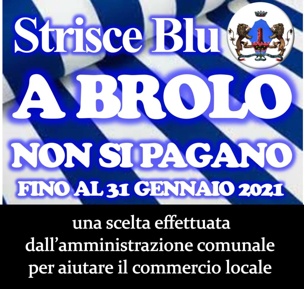 STRISCE BLU – A Brolo non si pagheranno fino al 31 gennaio