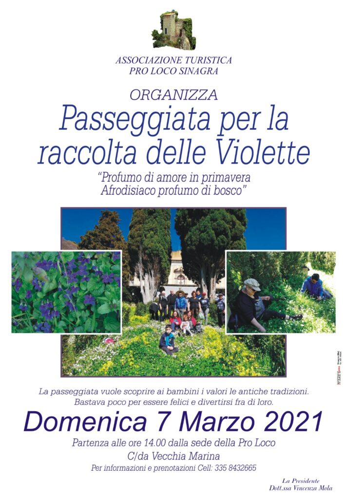 SINAGRA – Al via la 13° edizione della passeggiata alla raccolta delle violette