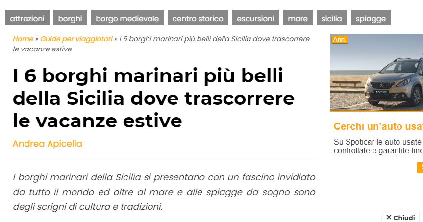 BROLO – C’è!..nella Guida di “Voloscontato” tra i 6 borghi marinari da “Vivere” in Sicilia