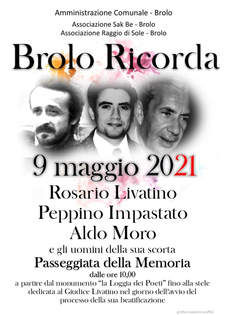 BROLO RICORDA – Domani “passeggiata virtuale”  in memoria di Livatino, Impastato e Moro