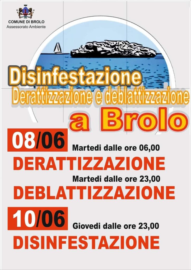 BROLO – Due giorni di disinfestazione completa del paese