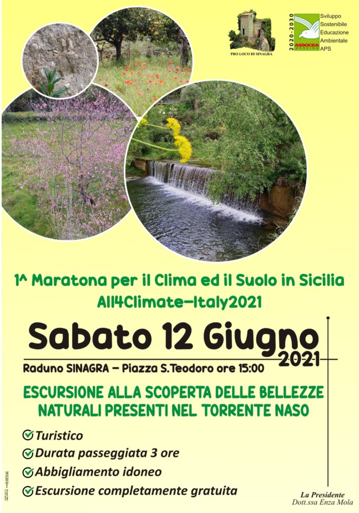 SINAGRA – Passeggiata ecologica “Alla scoperta delle bellezze naturali presenti nel Torrente Naso”