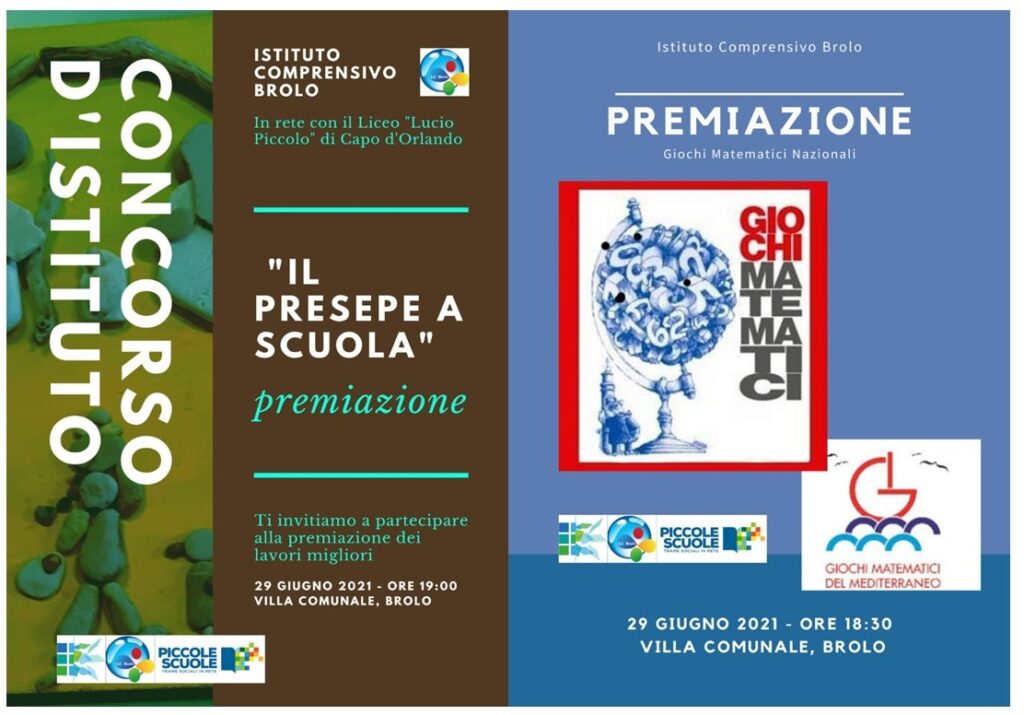 PREMIAZIONI – Il 29 giugno nella villa comunale brolese quelle del “Presepe a Scuola” e dei “Giochi Matematici”
