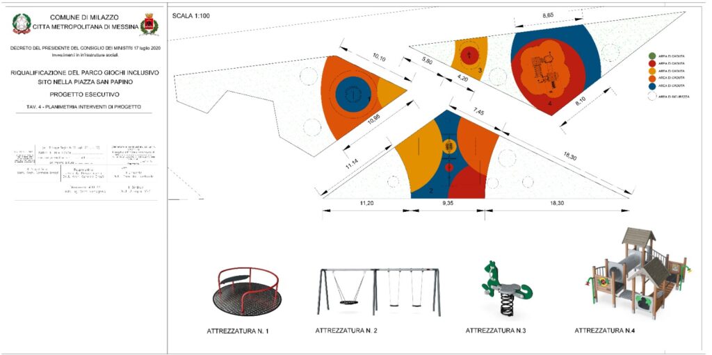MILAZZO – Approvata la riqualificazione Parco giochi inclusivo piazza San Papino