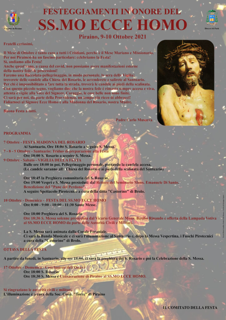 PIRAINO – Festa SS. Ecce Homo 2021