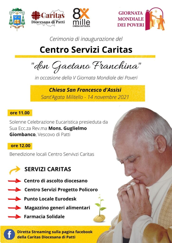 SANT’AGATA MILITELLO – Domenica inaugurazione del Centro Servizi “don Gaetano Franchina”