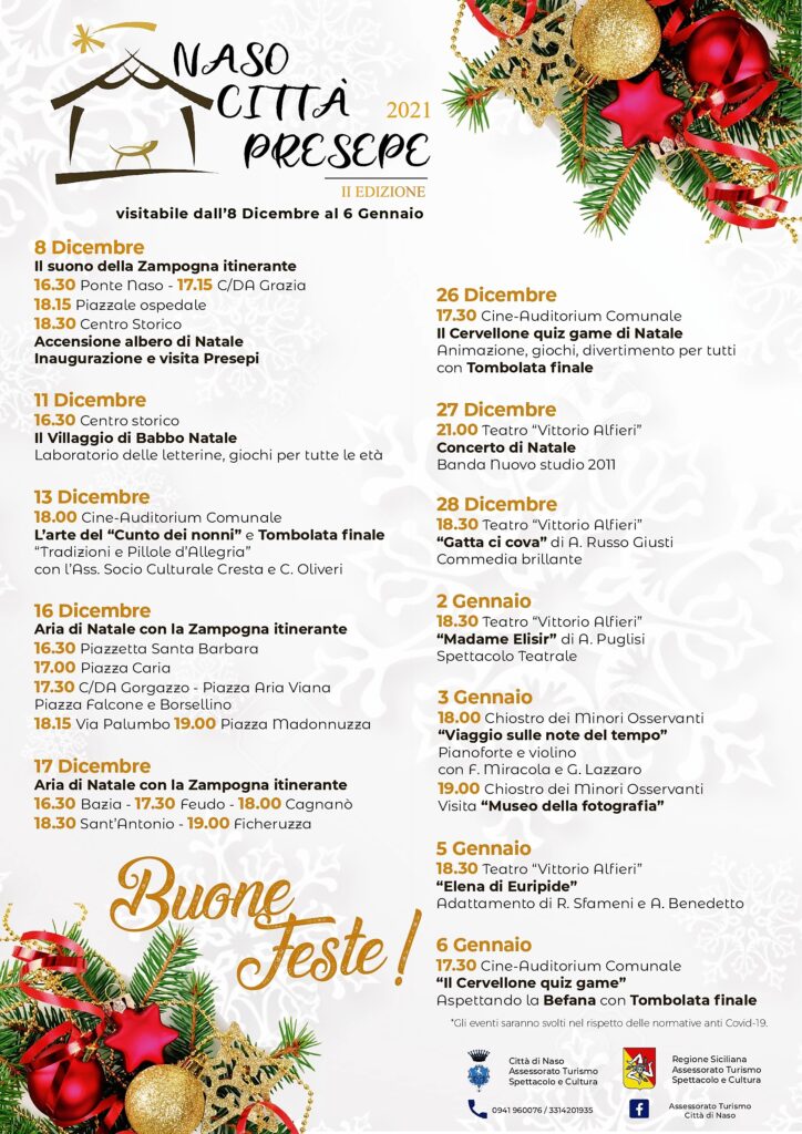 NATALE – Dall’8 dicembre Naso città Presepe