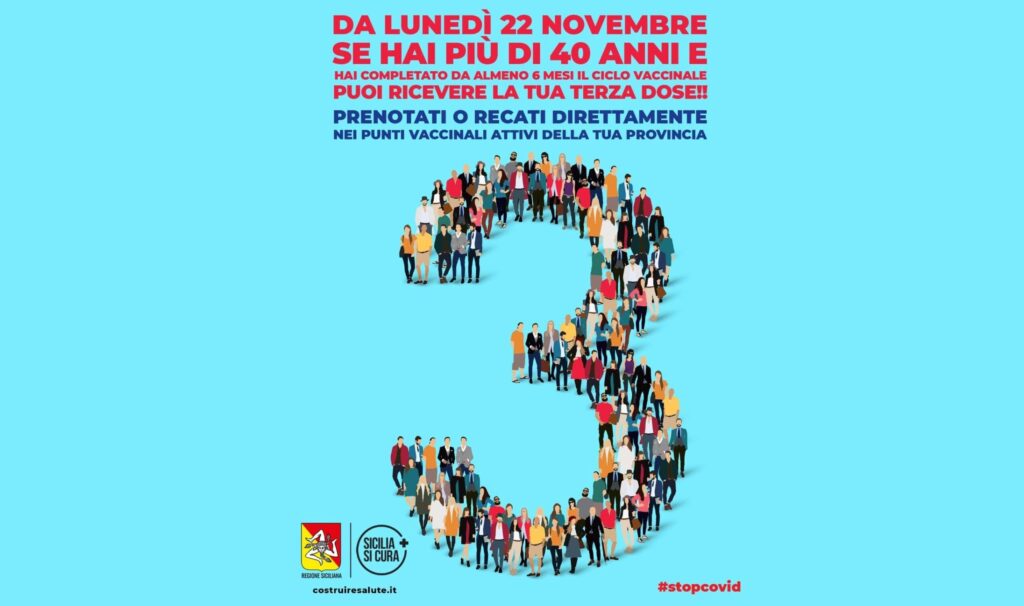COVID – Da lunedì in Sicilia via alla terza dose per la fascia 40-59