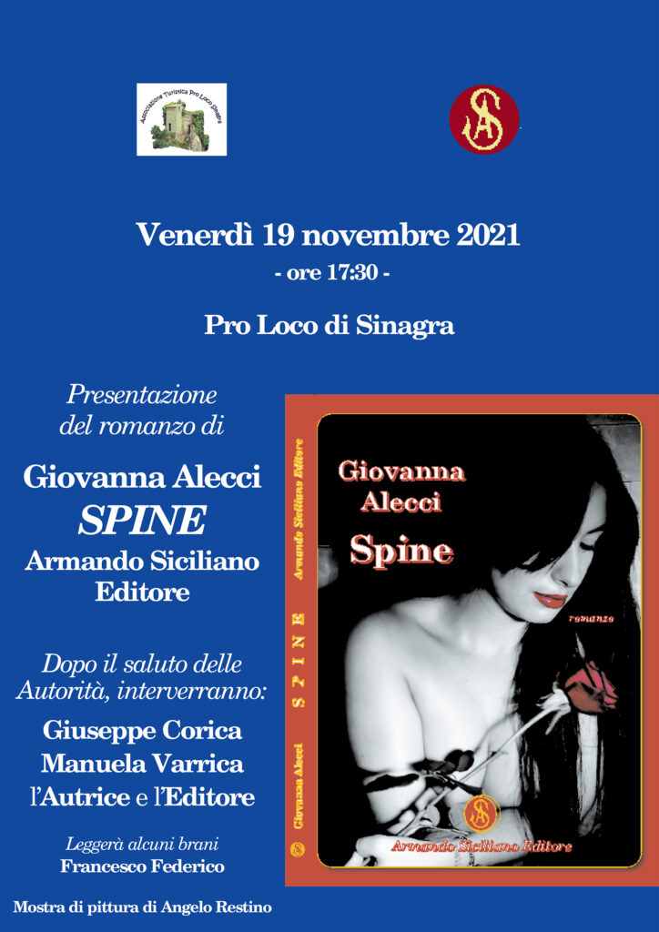 SINAGRA – “Spine” di Giovanna Alecci per la rassegna Ottobre si veste di giallo