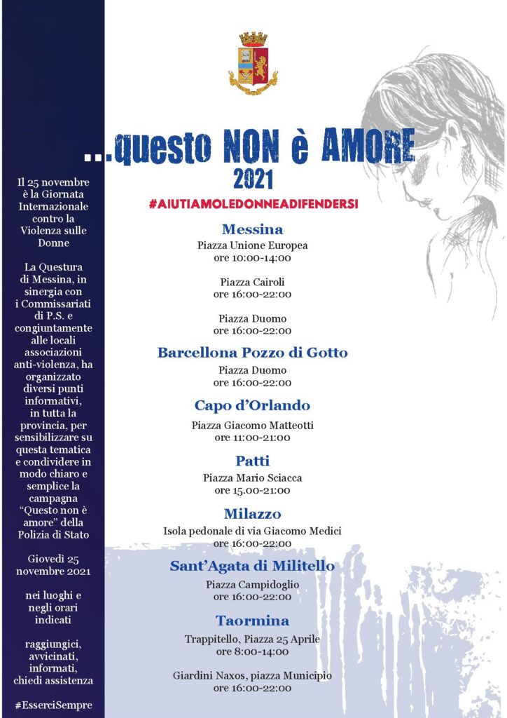 QUESTO NON E’ AMORE – L’iniziativa della Polizia di Stato a Messina e provincia