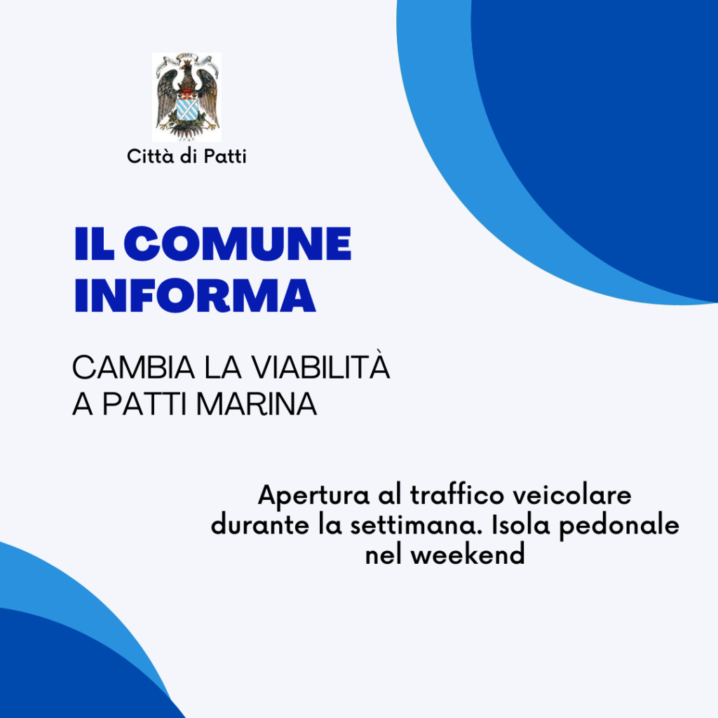 VIABILITA’ PATTESE – Le nuove regole per la transitabilità sul Lungomare di Patti Marina