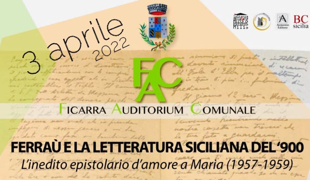 INCONTRI LETTERARI – A Ficarra la presentazione di un inedito epistolario di Nino Ferraù