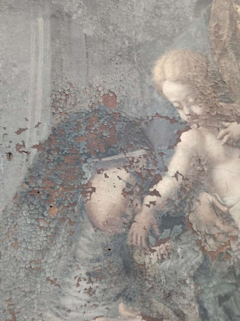 ITALIA NOSTRA NEBRODI – Urgente il restauro del dipinto raffigurante la Madonna col Bambino tra le Sante Rosa da Lima e Caterina da Siena