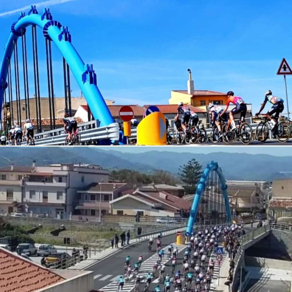 FOTO IN “GIRO” – Il giro di Sicilia passa sul nuovo ponte Calderà…