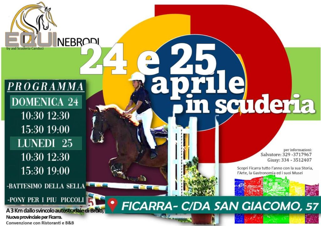 EQUINEBRODI – In Scuderia, a Ficarra, oggi e domani