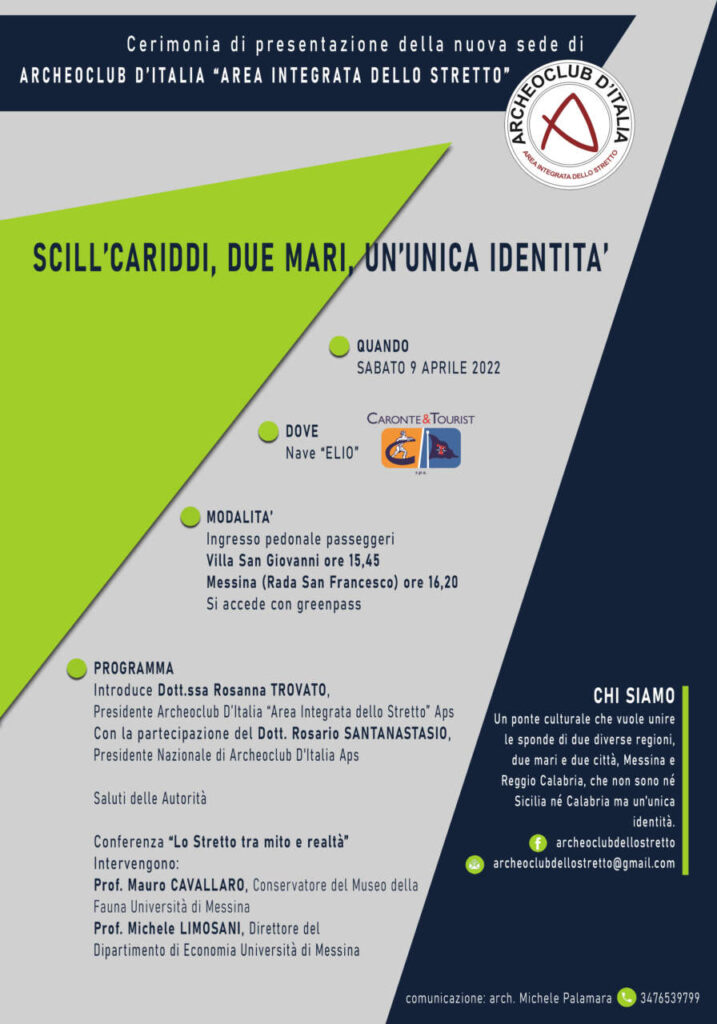 ARCHEOCLUB DELLO STRETTO – Sabato 9 la cerimonia di presentazione a bordo della nave Elio