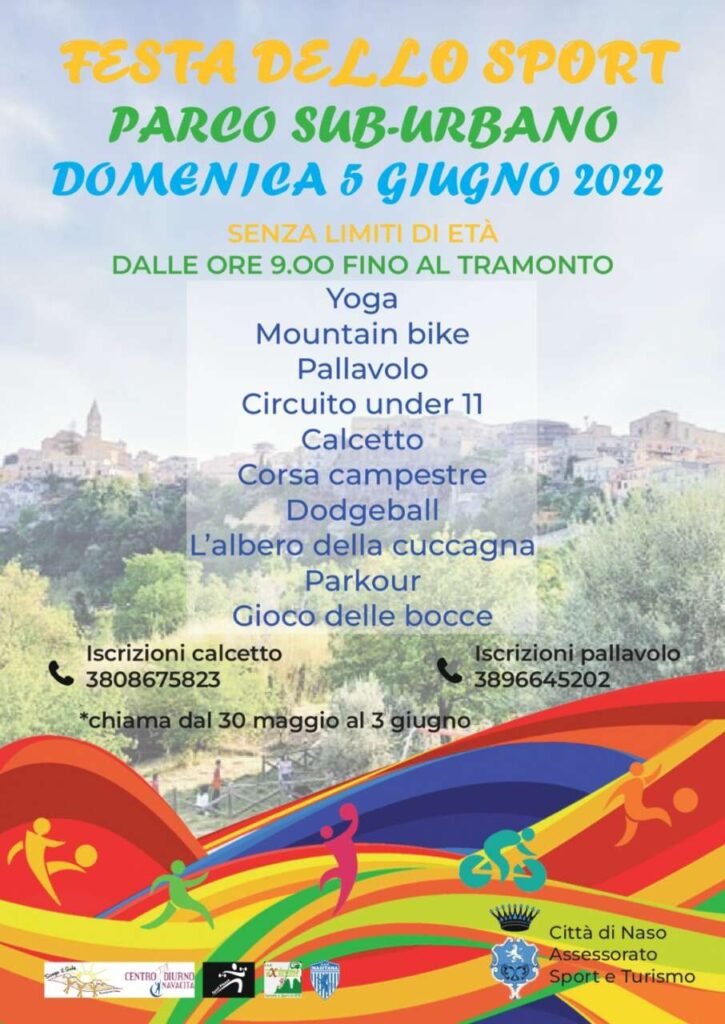 NASO – Domenica 5 giugno la Giornata Nazionale dello Sport