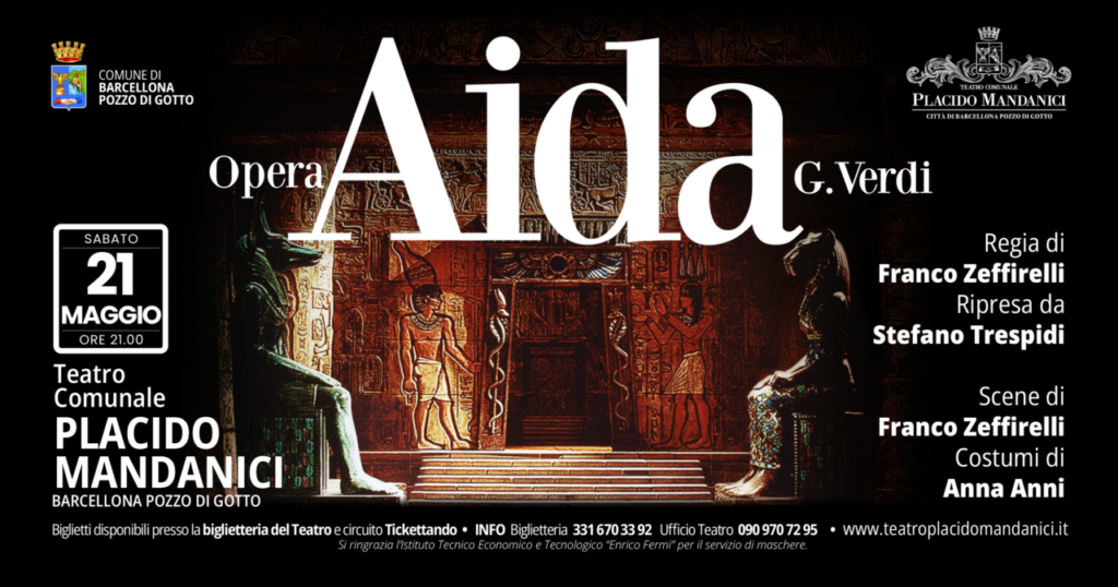 TEATRO – L’Aida zeffirelliana per la prima volta in Sicilia al teatro Mandanici di Barcellona