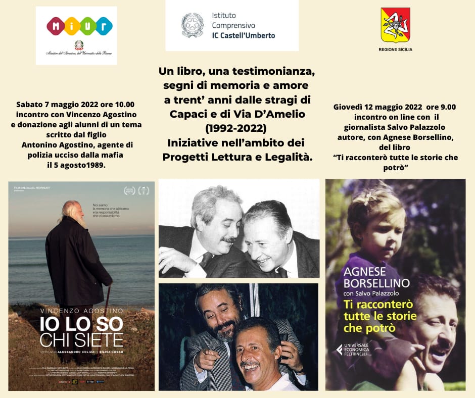 TESTIMONIANZE – Incontri con Vincenzo Agostino e  Salvo Palazzolo all’Istituto Comprensivo di Castell’umberto