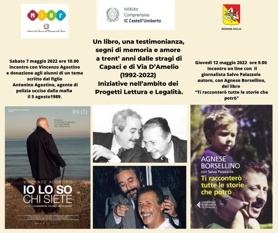 INCONTRI & TESTIMONIANZE – Vincenzo Agostino e Salvo Palazzolo all’Istituto Comprensivo di Castell’Umberto