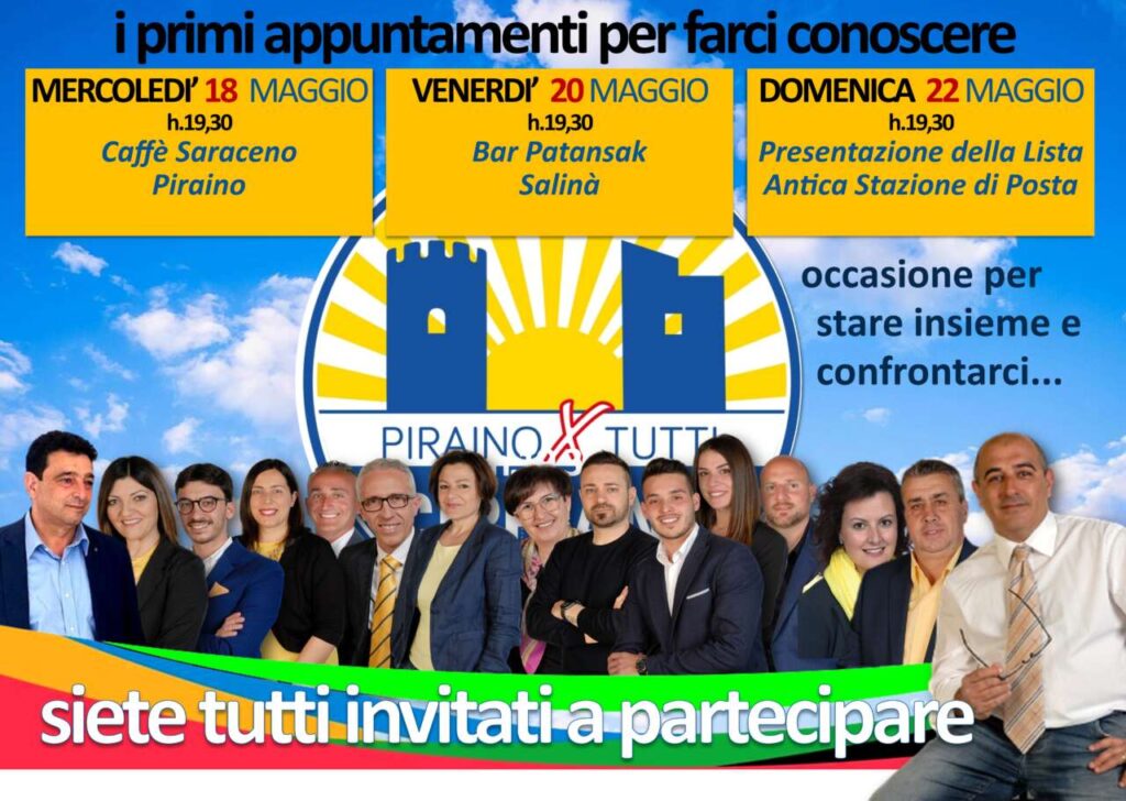 APPUNTAMENTI ELETTORALI – A Piraino Cipriano scaletta i primi incontri con gli elettori