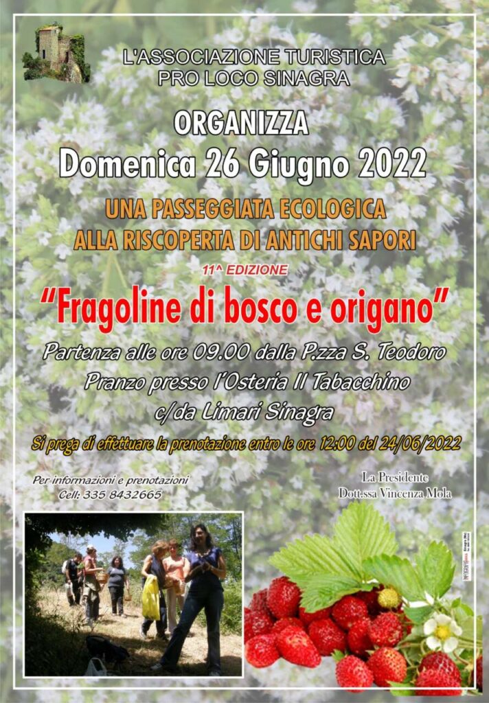 SINAGRA – 11° passeggiata ecologica alla riscoperta di antichi sapori