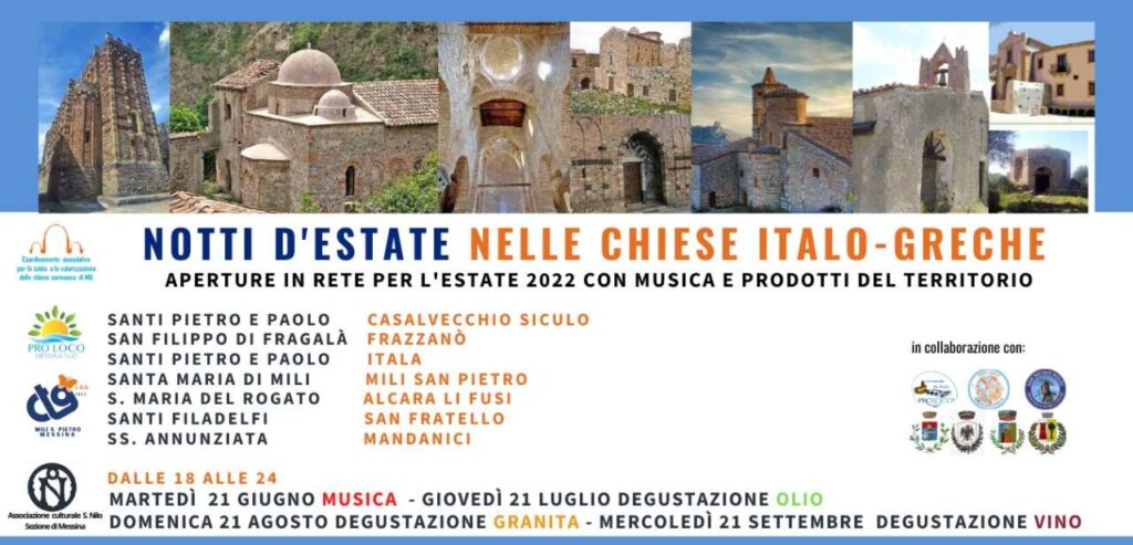 NOTTI D’ESTATE NELLE CHIESE ITALOGRECHE – Aperte le Chiese della provincia