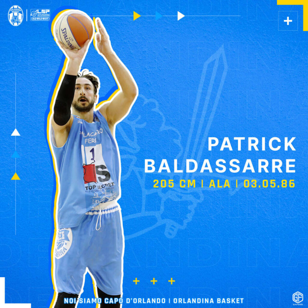 BASKET – Una “torre” per i paladini: Patrick Baldassare è un nuovo giocatore dell’Infodrive Capo d’Orlando
