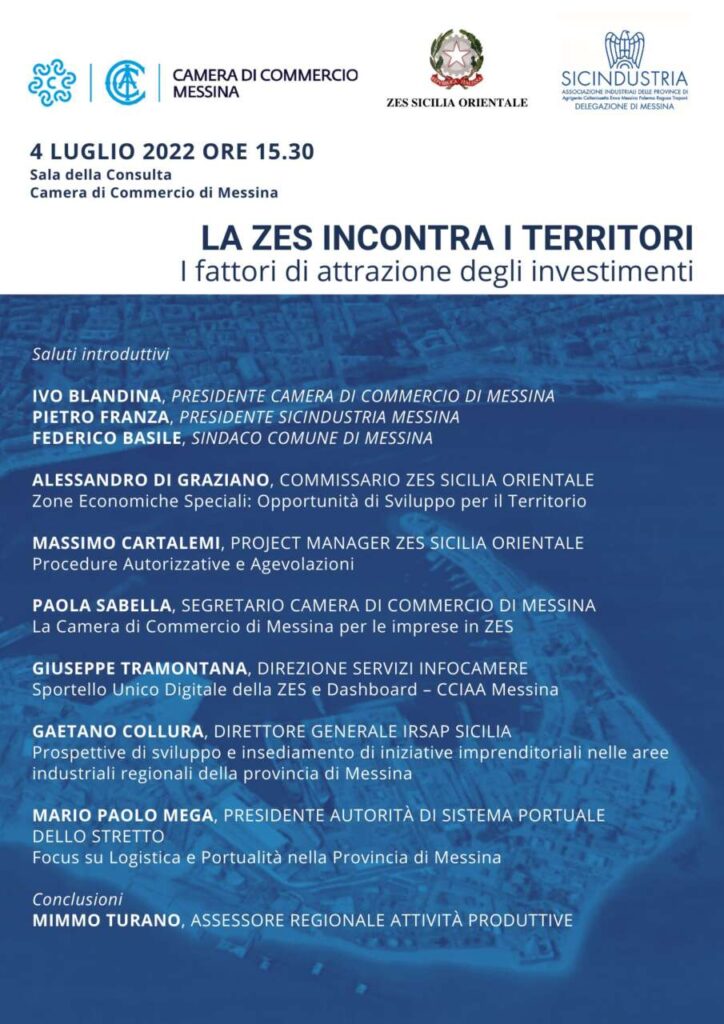 IMPRESE – Lunedì in Sicindustria Messina “La ZES incontra i territori”