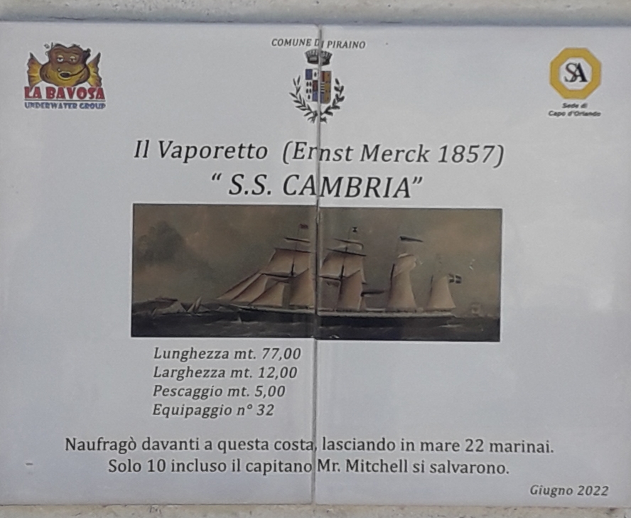 IL VAPORETTO DI GLIACA – Una mattonella sulla “sua” stele ne rammenta il nome