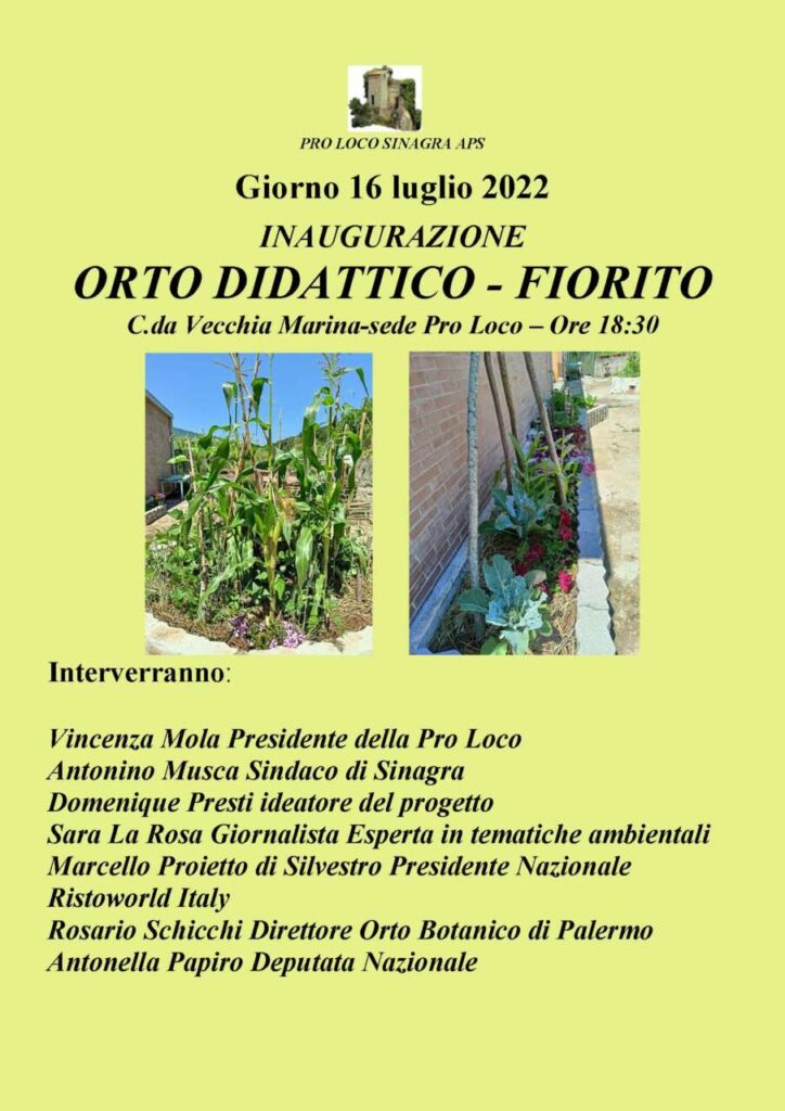 SINAGRA- Inaugurazione orto didattico fiorito