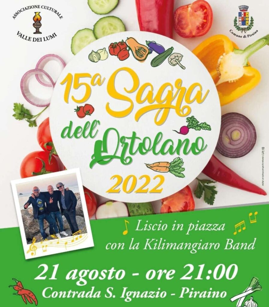 APPUNTAMENTI ESTIVI – A Piraino la Sagra dell’Ortolano