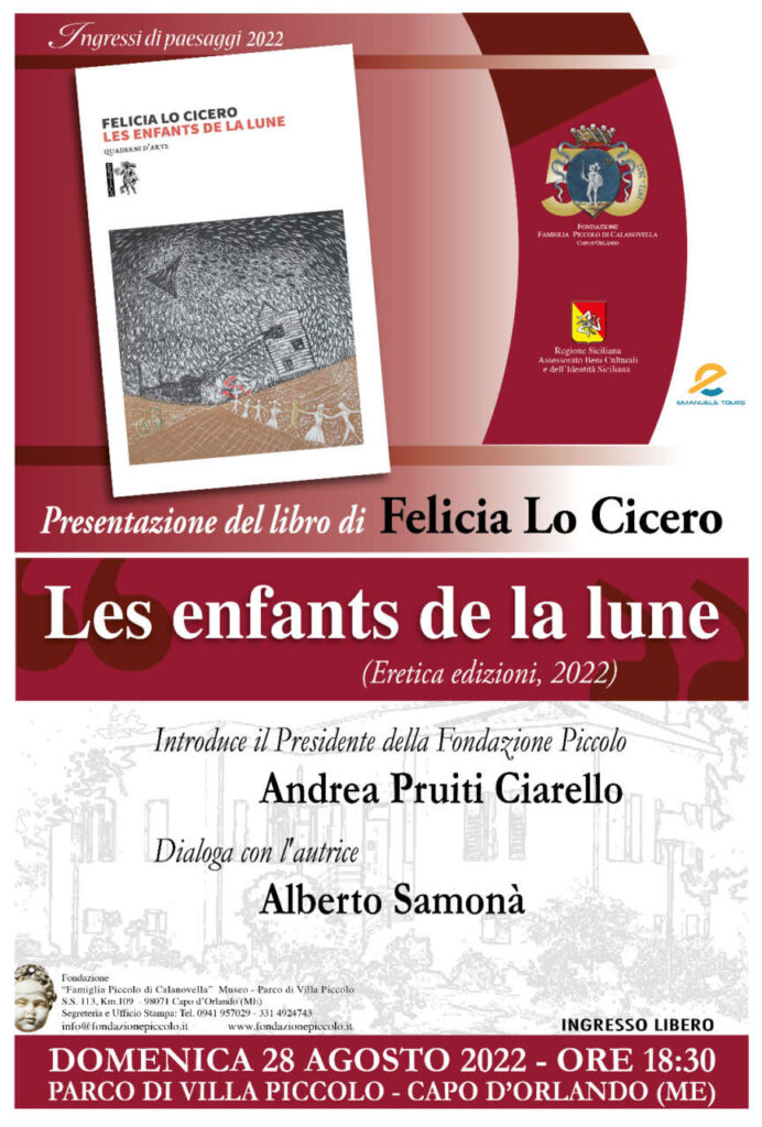 FELICIA LO CICERO – A Villa Piccolo la presentazione di “Les enfants de la lune”
