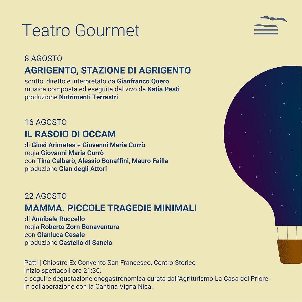 LIBERO TEATRO FESTIVAL – Martedì 16 agosto in scena a Patti “Il Rasoio di Occam” di Giusi Arimatea e Giovanni Maria Currò