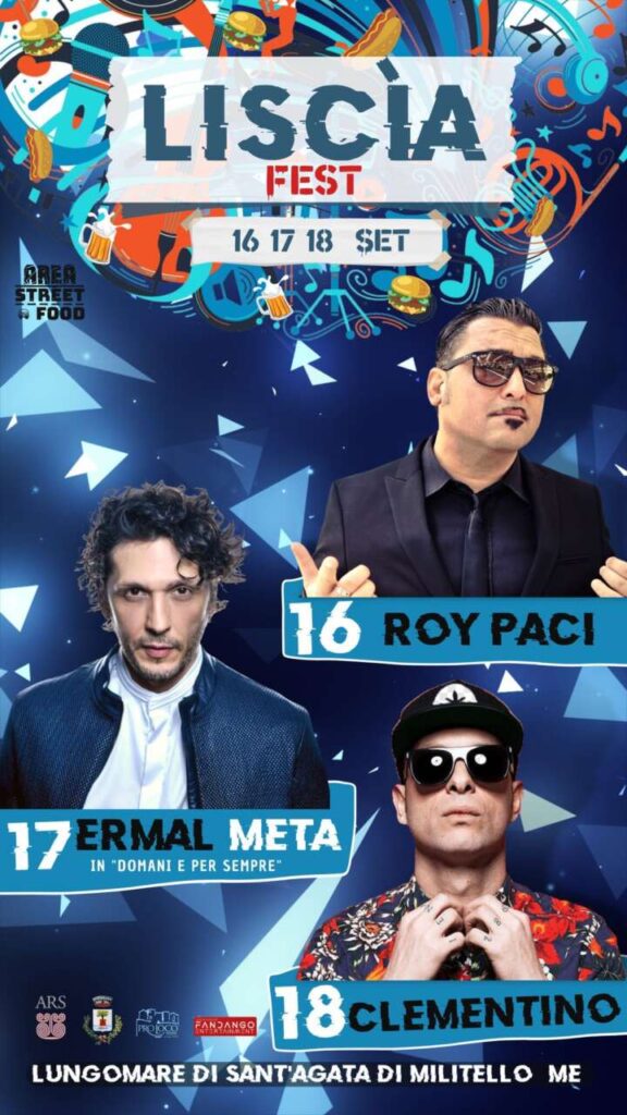 LISCÌA FEST – A Sant’Agata Militello il 16-17-18 settembre: musica, street food e tanto divertimento