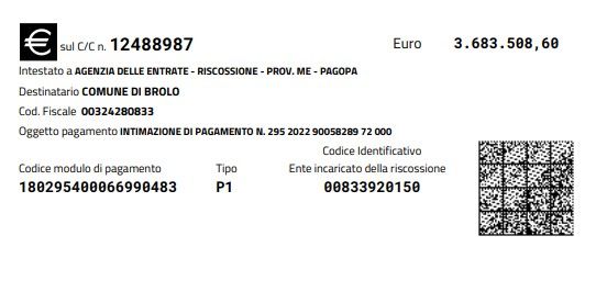 CONTI DA PAGARE? – L’esattoria vuole dal Comune di Brolo 3.680.000 euro