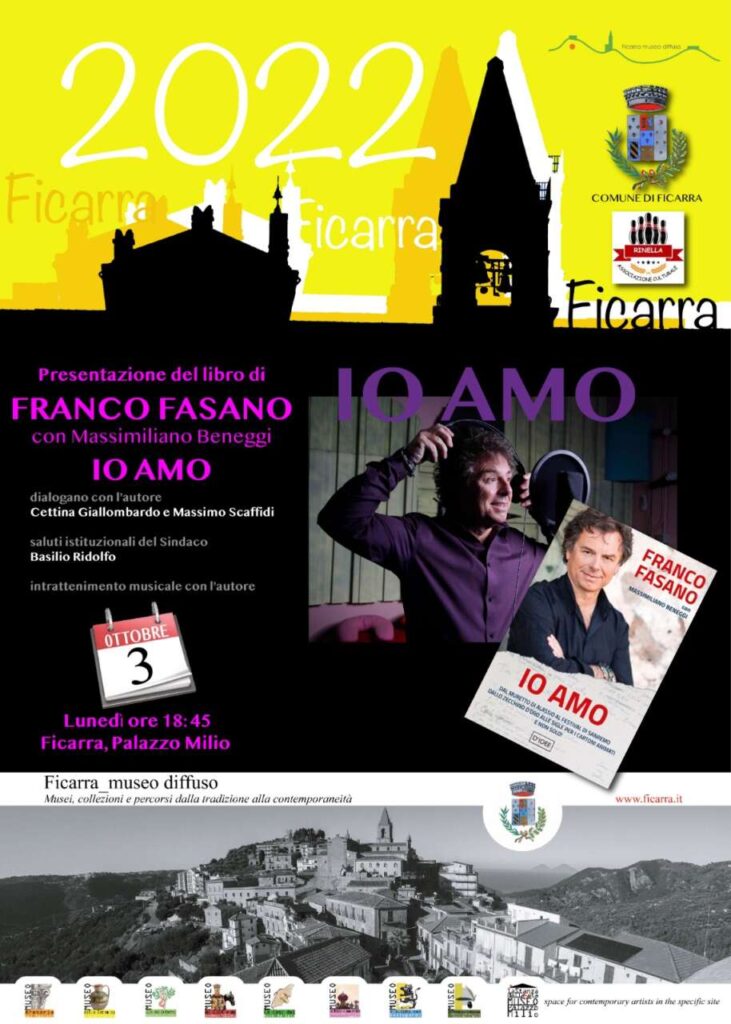 IO AMO – Domani a Ficarra Franco Fasano presenta il suo nuovo libro