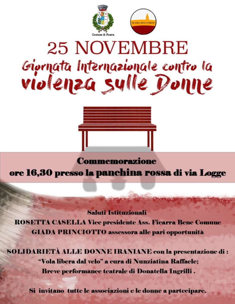 25 NOVEMBRE A FICARRA – Sottolineare una data ricordando le donne Iraniane