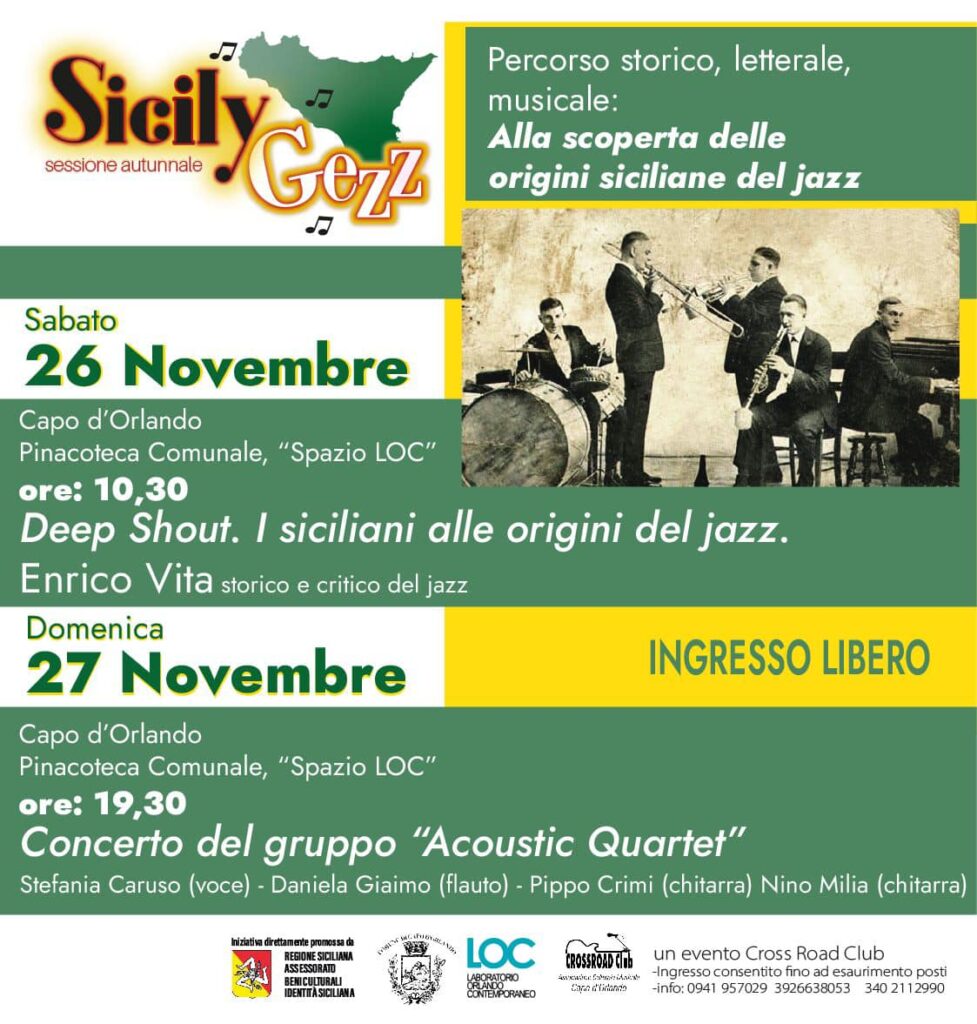 CROSS ROAD CLUB – “Sicily Gezz” alla scoperta delle origini siciliane del jazz