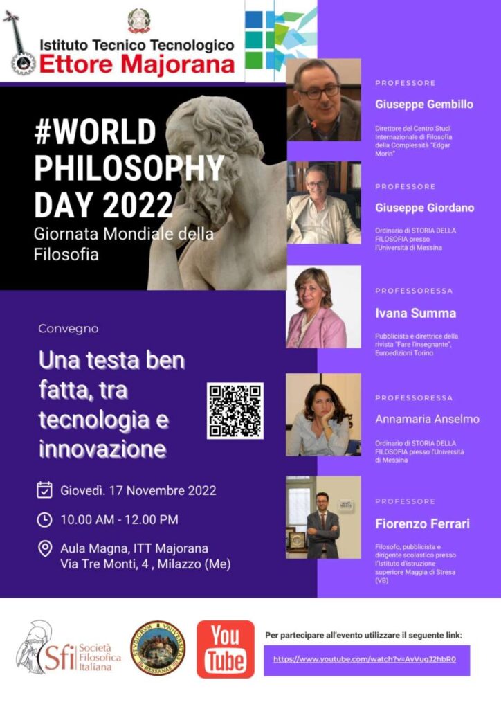 AL MAJORANA DI MILAZZO – La “Giornata mondiale della filosofia” per una visione unitaria e unica del sapere