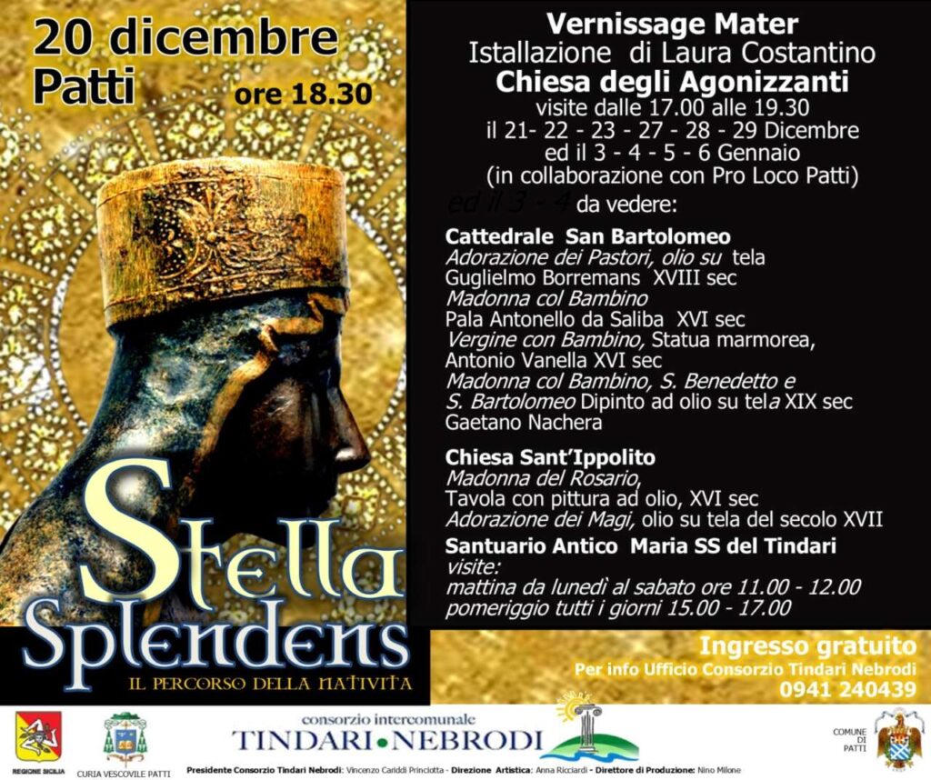STELLA SPLENDES – “Mater” oggi a Patti l’istallazione a cura di Laura Costantino