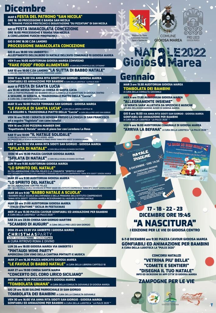 GIOIOSA MAREA – Entrano nel vivo le manifestazioni natalizie