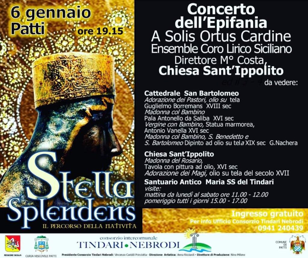 STELLA SPLENDENS – Ultimo appuntamento il 6 gennaio presso la chiesa di Sant’Ippolito, a Patti