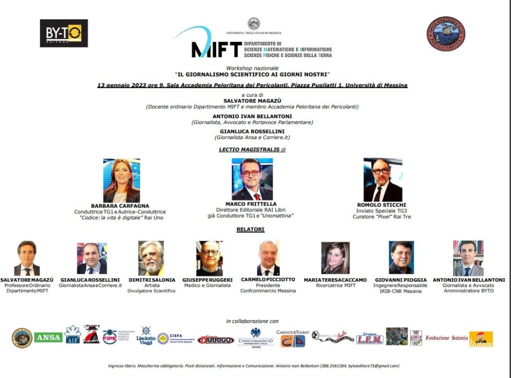 GORNALISMO SCIENTIFICO – A  Messina un workshop nazionale