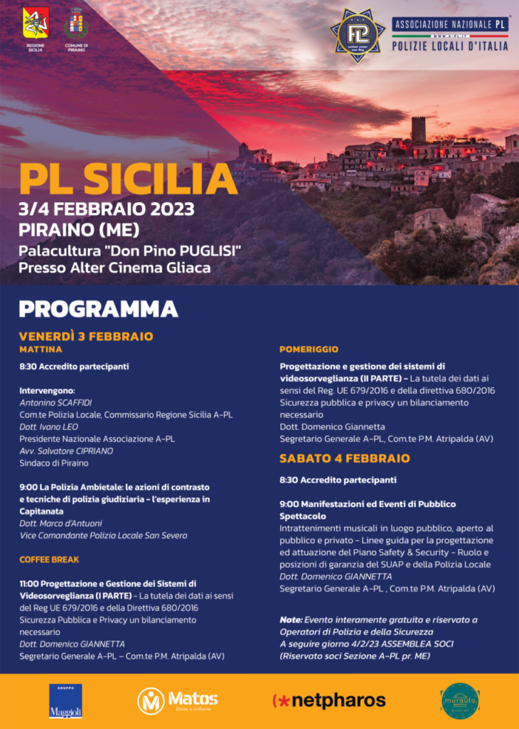 PIRAINO – Operatori di Polizia e della Sicurezza di tutta la Sicilia a confronto. L’evento dedicato a Tiziano Granata