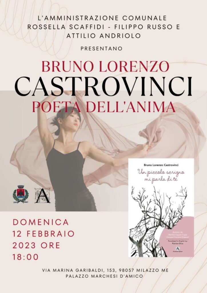 MILAZZO – Incontro d’autore e presentazione de “Un piccolo scrigno mi parla di te” di Bruno Lorenzo Castrovinci a Palazzo Marchesi