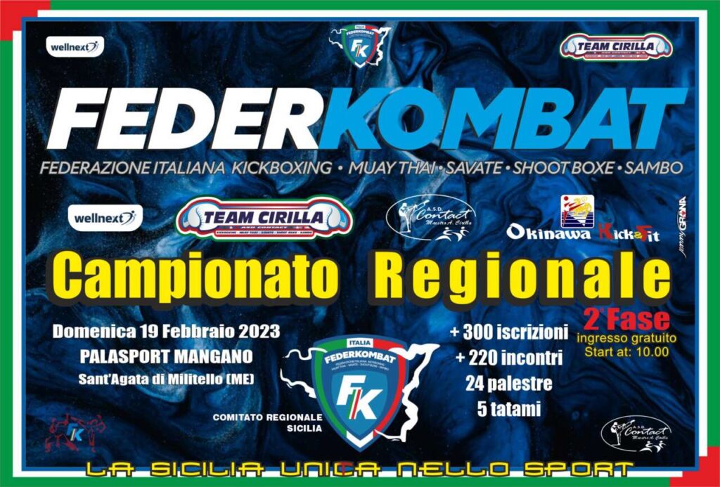 SANT’AGATA MILITELLO – Tutto pronto per la seconda fase del Campionato Regionale Tatami di Kickboxing. I numeri