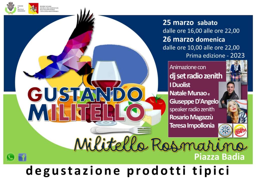 GUSTANDO MILITELLO – Due giornate alla scoperta del territorio. Ci sarà anche Radio Zenith
