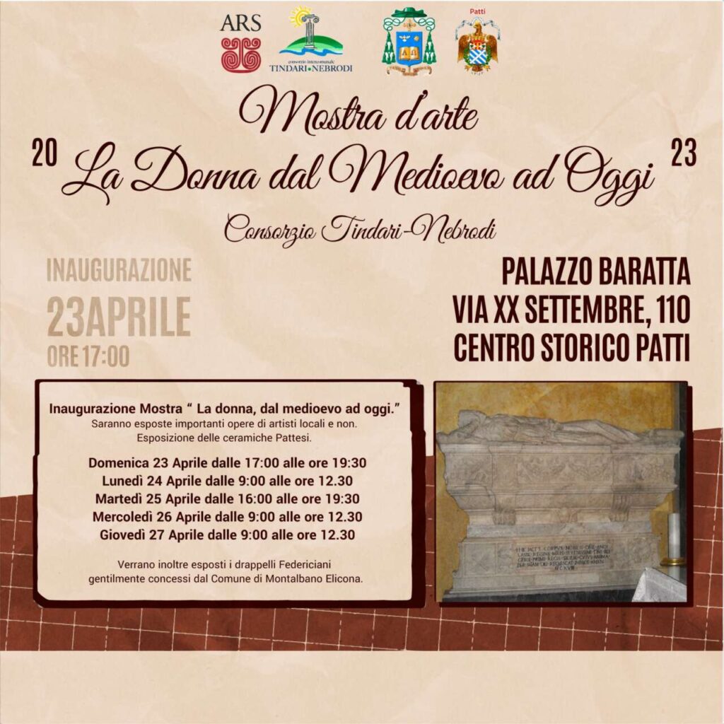 PATTI – “La Donna dal Medioevo ad oggi” dal 23 al 27 aprile in onore della Regina Adelasia del Vasto